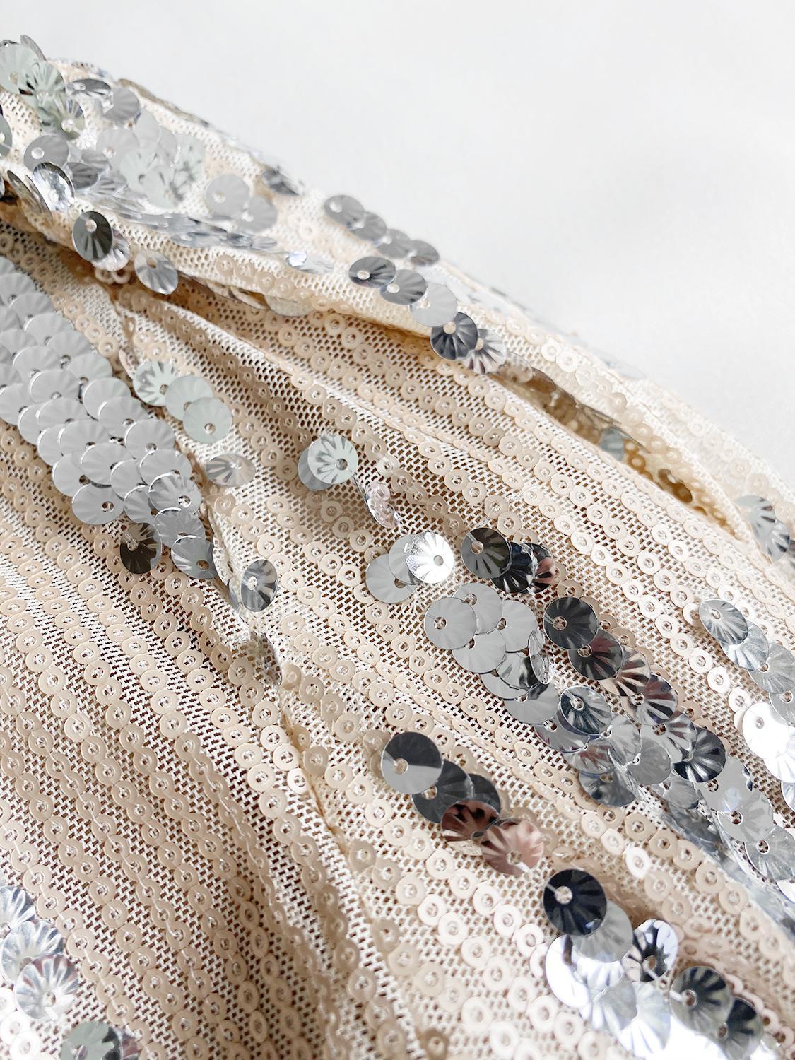 Wrap Sequin Decor Lantern Sleeve Top