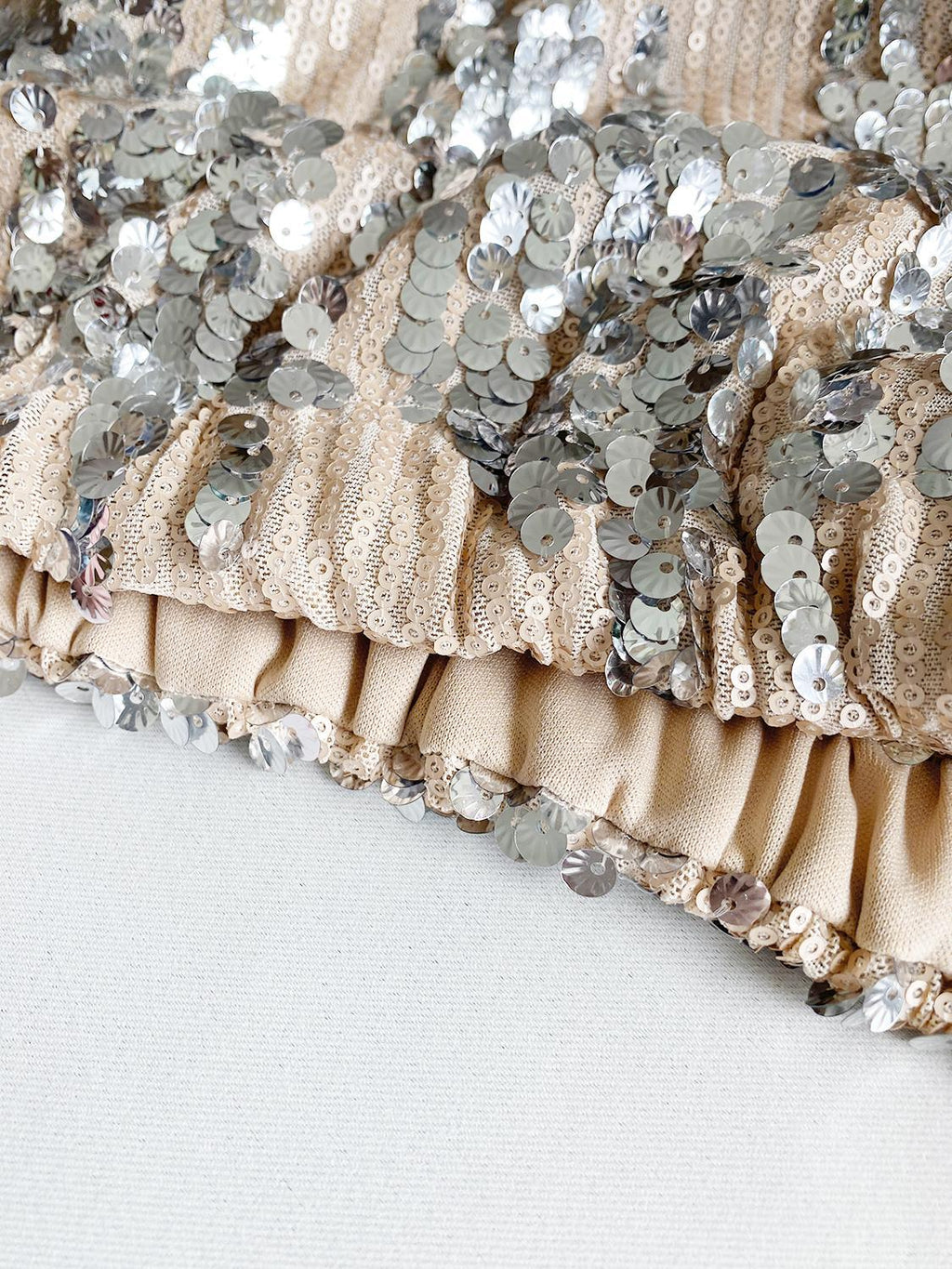 Wrap Sequin Decor Lantern Sleeve Top