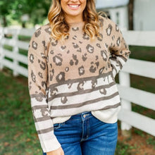 Load image into Gallery viewer, Brown Leopard Striped Sweater
