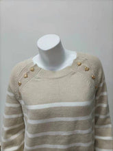 Load image into Gallery viewer, Black Buttons Striped Sweater
