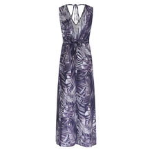 Load image into Gallery viewer, Navy Leaflets Print Maxi Dress
