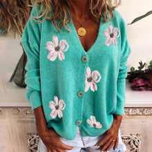 Load image into Gallery viewer, Grey Floral Cardigan
