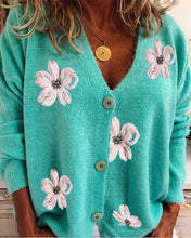 Load image into Gallery viewer, Grey Floral Cardigan
