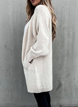 Load image into Gallery viewer, Beige Long Sleeve Simple Cardigan
