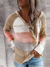 Load image into Gallery viewer, Hollow Out Knitted Hooded Sweater
