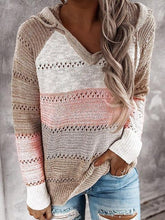 Load image into Gallery viewer, Hollow Out Knitted Hooded Sweater

