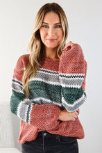Load image into Gallery viewer, Red Stripped  Long Sleeves Sweater
