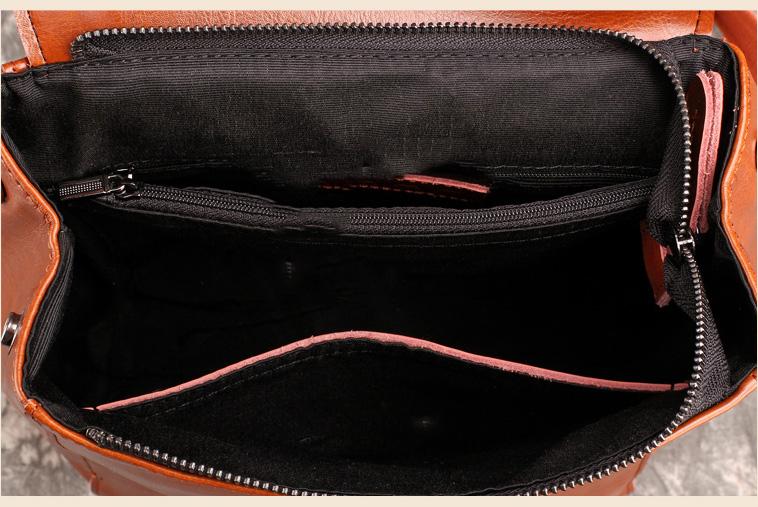 Cute Leather College Backpack