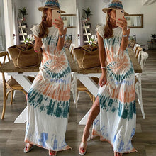 Load image into Gallery viewer, White Tie Dye Sleeveless Split Side Maxi Dress
