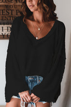 Load image into Gallery viewer, White V-neck Long Sleeve Loose Blouse
