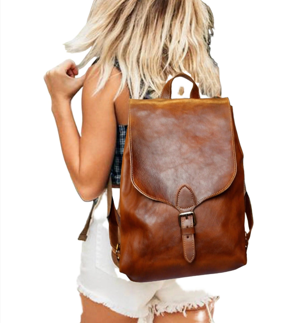 Classic Leather Backpack Women