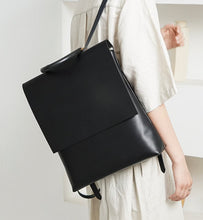 Load image into Gallery viewer, Black Leather Backpack Women
