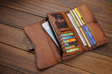 Load image into Gallery viewer, Women&#39;s Trifold Leather Long Wallet Purse Clutch
