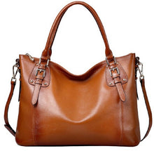 Load image into Gallery viewer, Brown Leather Diaper Bag
