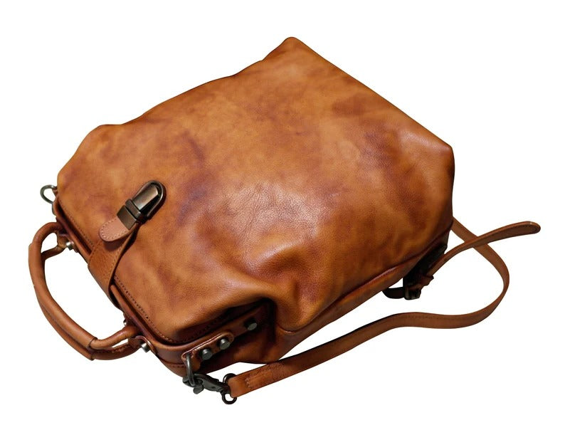 Convertible Leather Backpack Women Doctor Bag