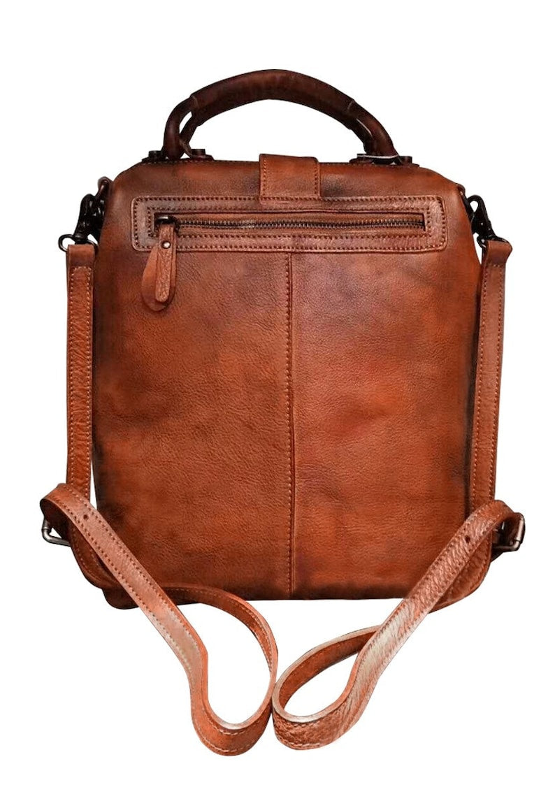 Convertible Leather Backpack Women Doctor Bag