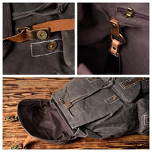 Load image into Gallery viewer, Large Waterproof Travel Backpack Waxed Canvas School Backpack
