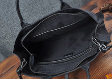 Load image into Gallery viewer, Leather Crossbody Bag Black Briefcase
