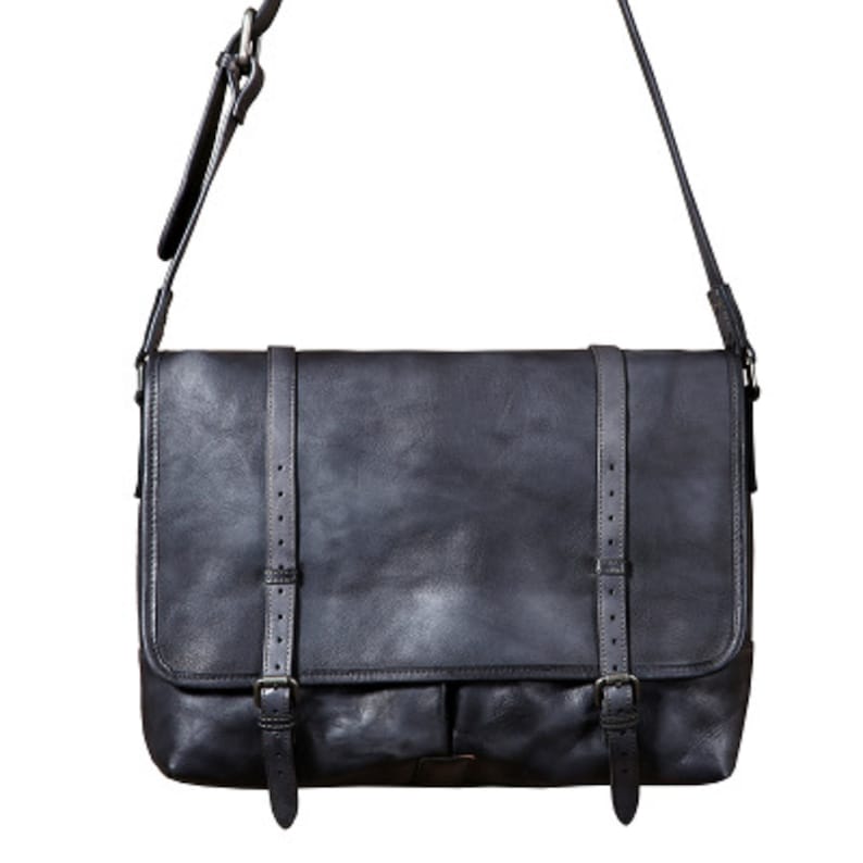 Leather Messenger Diaper Bag