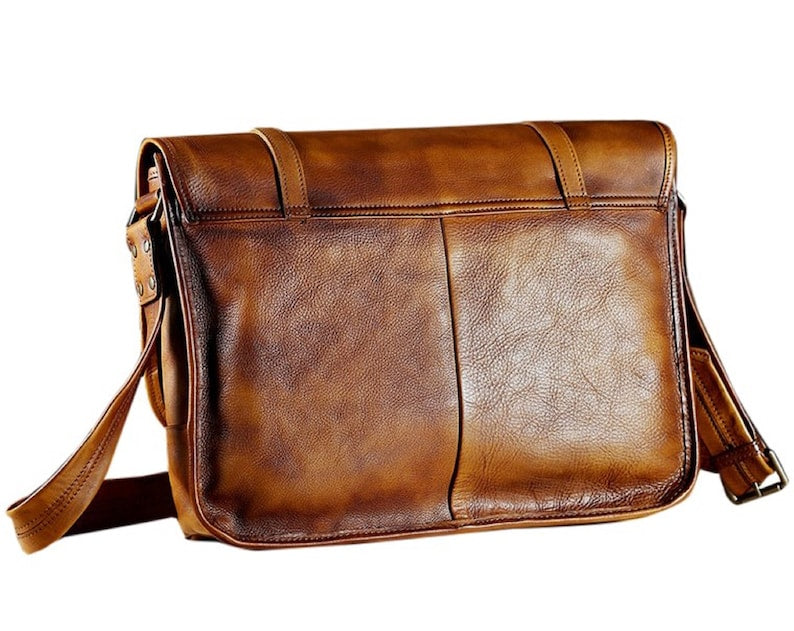 Leather Messenger Diaper Bag