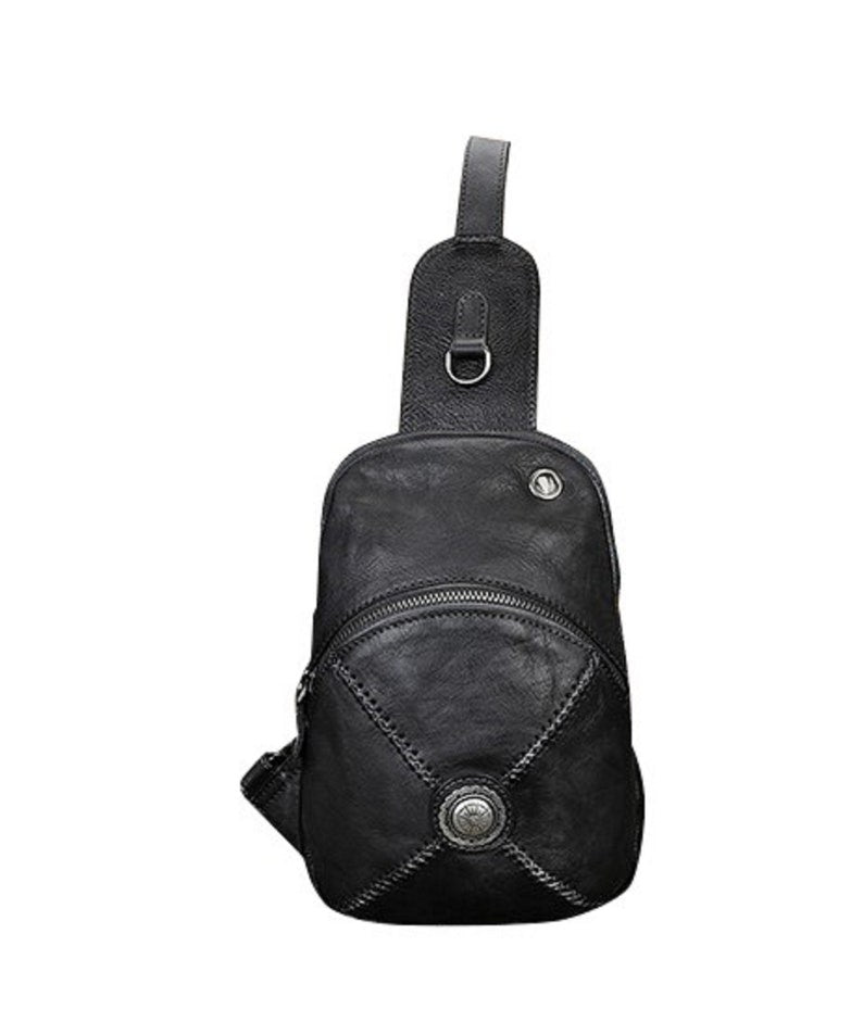 Leather Sling Crossbody Backpack