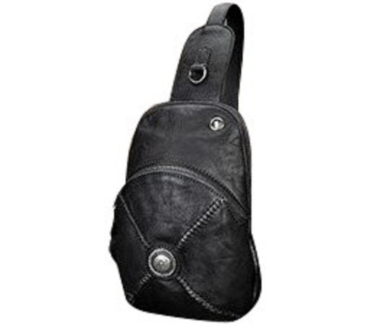 Leather Sling Crossbody Backpack