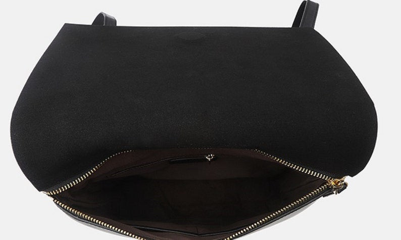 Black Leather Backpack Women