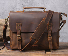 Load image into Gallery viewer, Handmade Full Grain Rustic Leather Messenger Bag
