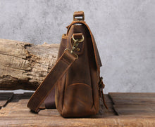 Load image into Gallery viewer, Handmade Full Grain Rustic Leather Messenger Bag
