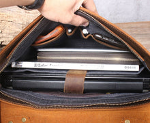 Load image into Gallery viewer, Handmade Full Grain Rustic Leather Messenger Bag

