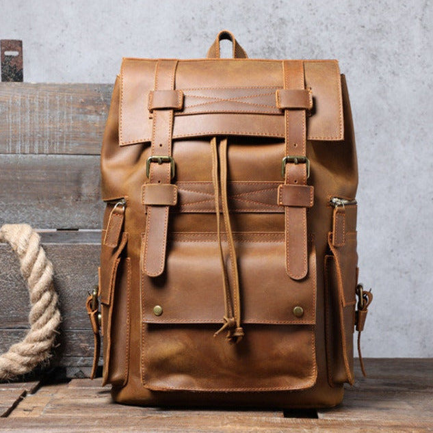 Handmade Full Grain Leather Backpack for Men