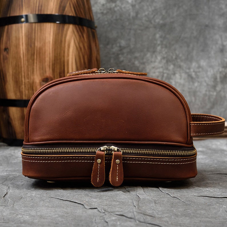 Groomsmen Gift Leather Dopp Toiletry Bag