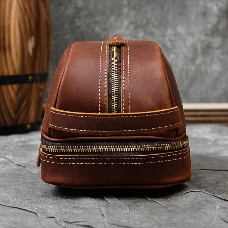 Groomsmen Gift Leather Dopp Toiletry Bag