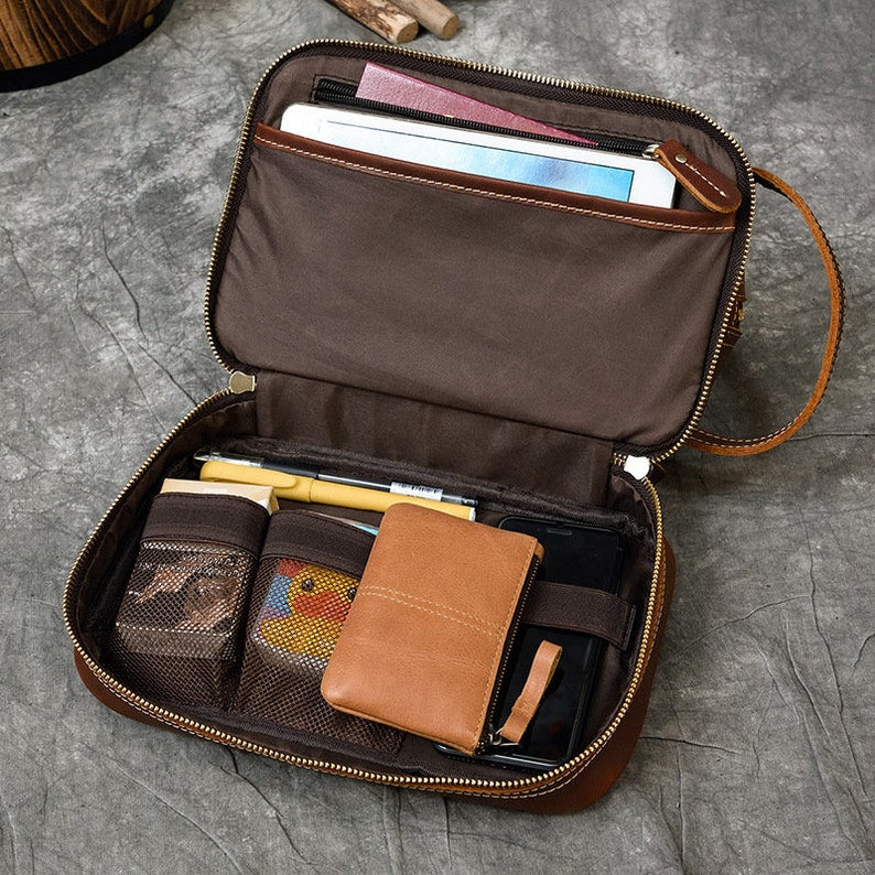 Groomsmen Gift Leather Dopp Toiletry Bag