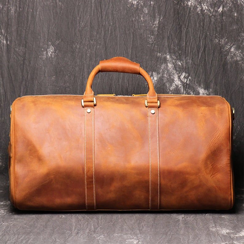 Handmade Full Grain Leather Duffle Bag