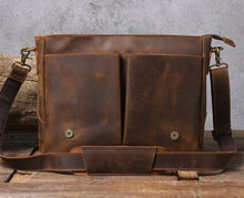 Load image into Gallery viewer, Handmade Full Grain Rustic Leather Messenger Bag
