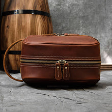 Load image into Gallery viewer, Groomsmen Gift Leather Dopp Toiletry Bag
