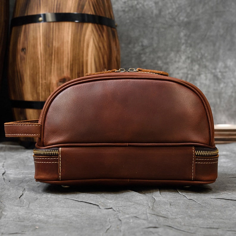 Groomsmen Gift Leather Dopp Toiletry Bag