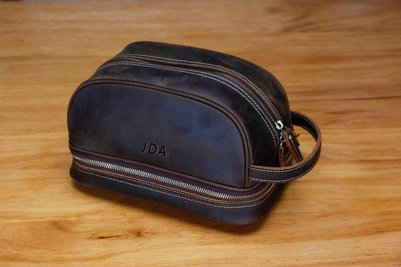 Groomsmen Gift Leather Dopp Toiletry Bag