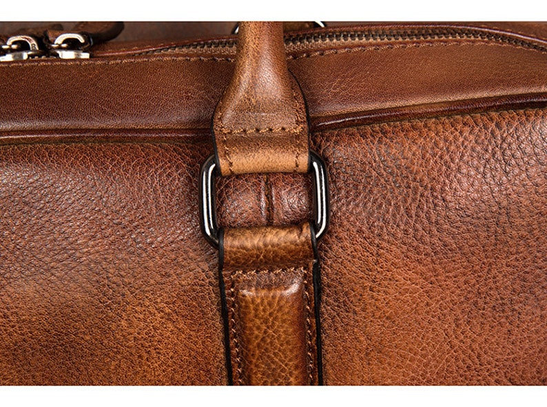 Handmade Full Grain Leather Messenger Bag Mens Leather Briefcase