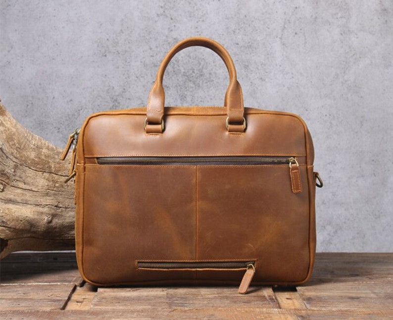 Handmade Vintage Leather Laptop Bag Men Briefcase