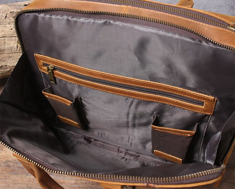 Handmade Vintage Leather Laptop Bag Men Briefcase