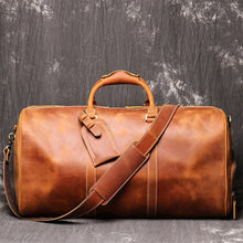 Load image into Gallery viewer, Handmade Full Grain Leather Duffle Bag

