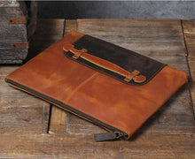 Load image into Gallery viewer, Groomsmen Gift Leather Laptop Bag Clutch
