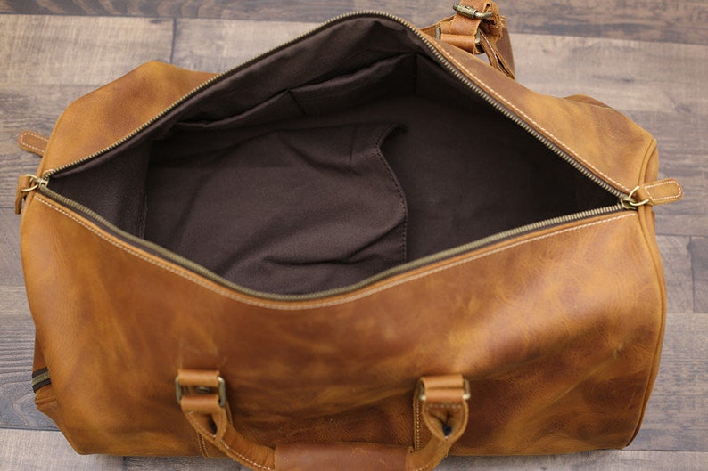 Handmade Full Grain Leather Duffle Bag