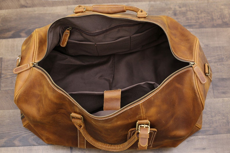 Handmade Full Grain Leather Duffle Bag