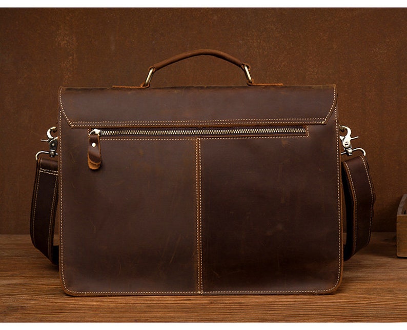 Handmade Full Grain Leather Briefcase Leather Messenger Bag