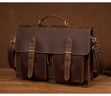 Load image into Gallery viewer, Handmade Full Grain Leather Briefcase Leather Messenger Bag

