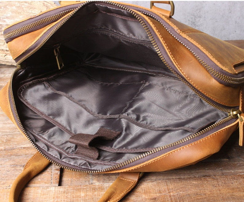 Handmade Vintage Leather Laptop Bag Men Briefcase