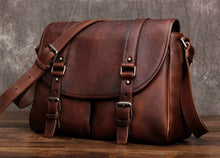 Load image into Gallery viewer, Full Grain leather Messenger Bag Laptop Bag Corssbody Shoulder Bag
